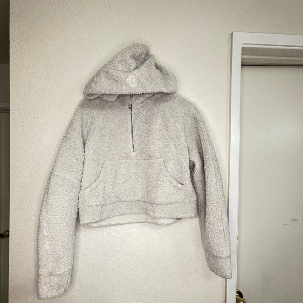 Lululemon Scuba Fleece Half Zip Hoodie White Opal XS/S Cozecore Athleisure - Picture 5 of 11